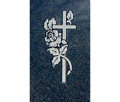 Cross with Rose design on black granite