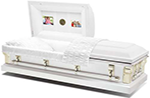 Ivory metal casket