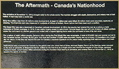 Canada's Nationhood - bronze plaque detailing Canada's coming of age.