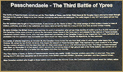 Passchendale - bronze plaque detailing the Battle of Passchendale.